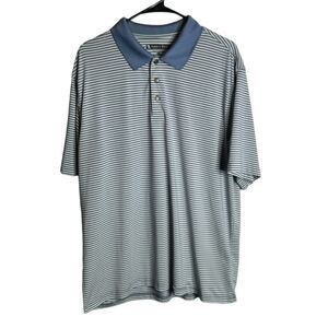 Pebble Beach Performance Blue Striped Polo Shirt size XL